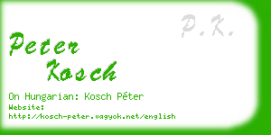 peter kosch business card